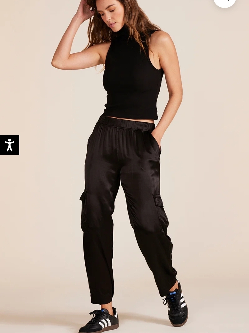Bobi Black Women's Black Cargo Relax Pants
